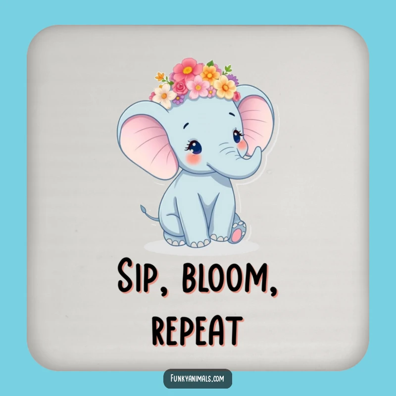 Funny Elephant Coasters: Protect Surfaces with Joy, Floral Gift Set