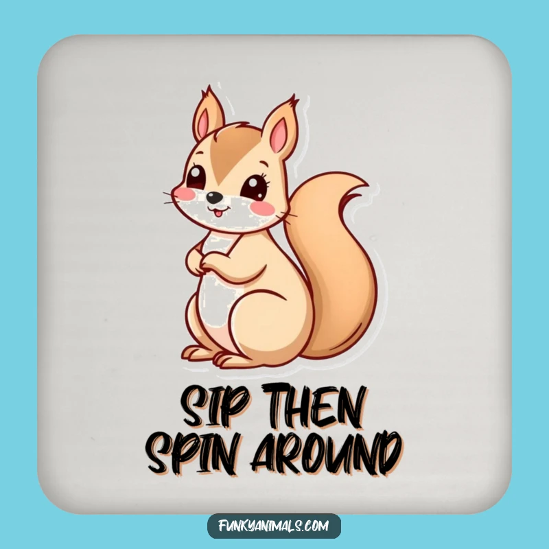 Funny Squirrel Spiral Tail Coaster - Hilarious Gift for Busy Tables
