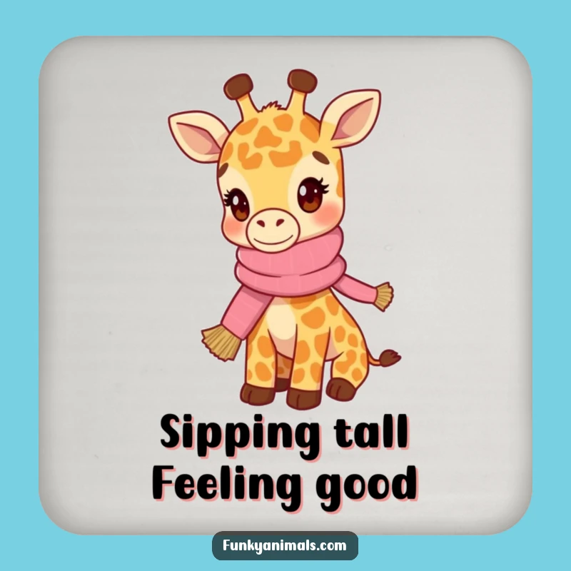 Funny Hip Giraffe Cub Coaster: Chic Table Style - Fun Funny Gift