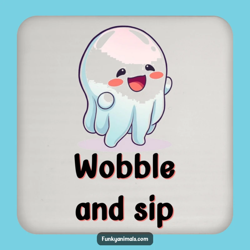Funny Wobbling Gelatinous Being Coaster - Protect Surfaces with Jiggles!