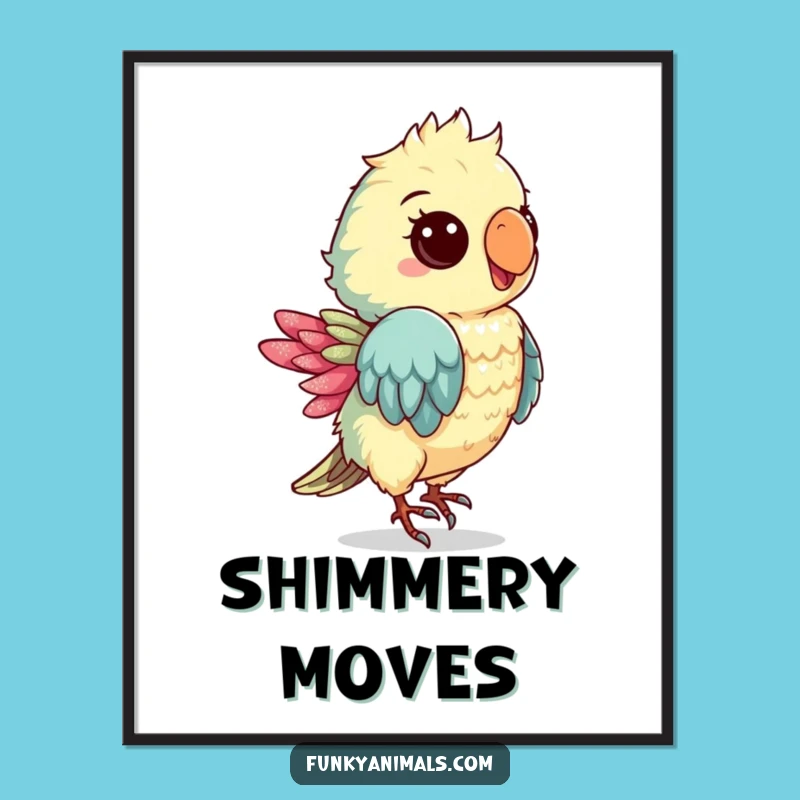 Funny Groovy Parrot Cub Poster: Decorate with Tropical Merriment