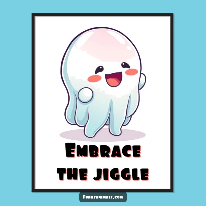 Funny Wobbling Gelatinous Being Poster - Jiggle Art Decor