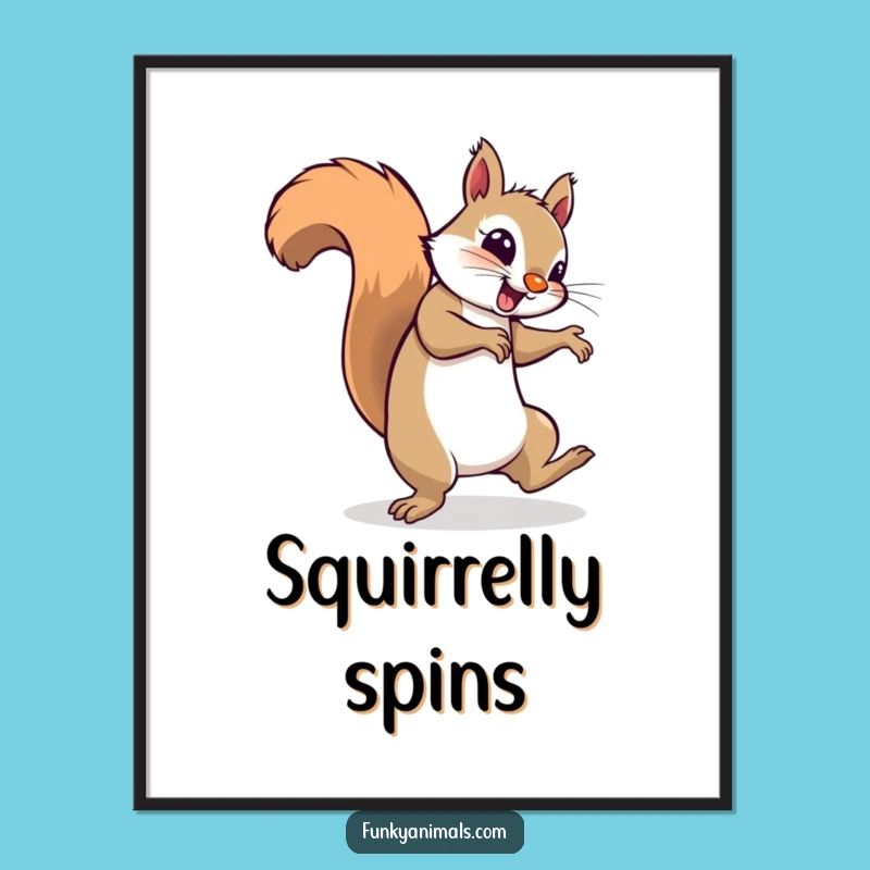 Funny Breakdancing Squirrel Poster: Add Groovy Vibes to Your Walls!