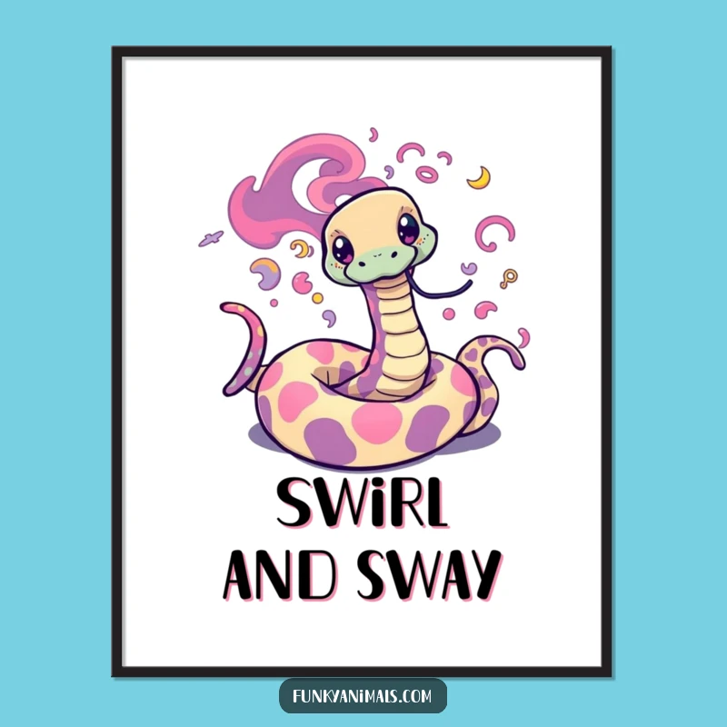 Funny Psychedelic Snake Poster: Swirling Art, Trippy Wall Decor Gift
