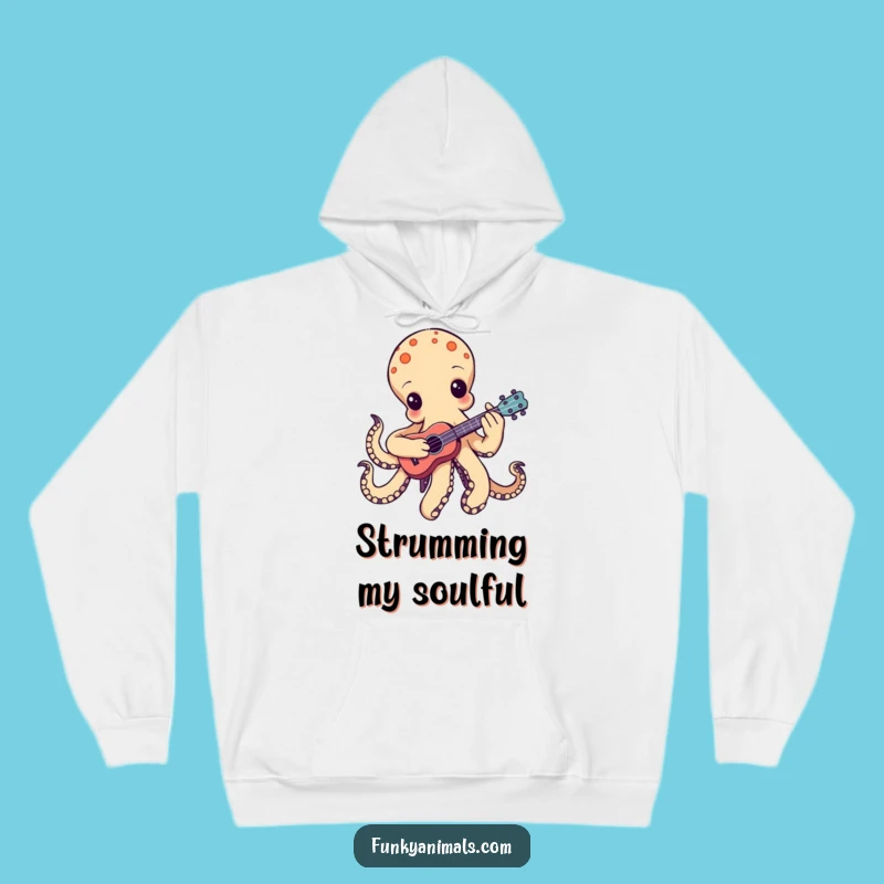 Cozy Funny Groovy Octopus Ukulele Hoodie: Warmth with Musical Flair