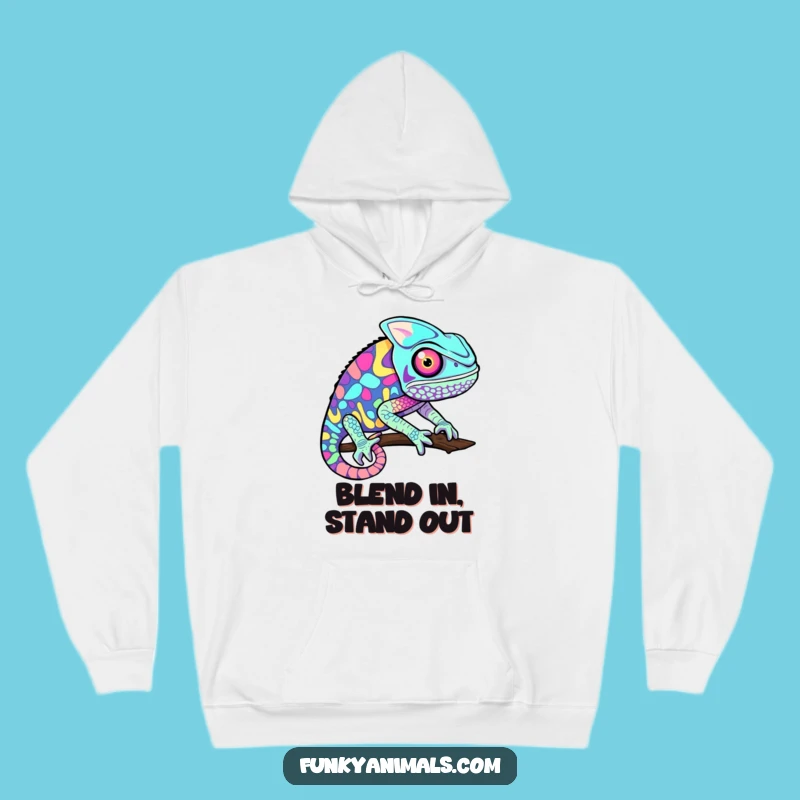 Funny Chameleon Hoodie: Cozy Up in Psychedelic, Vibrant Style