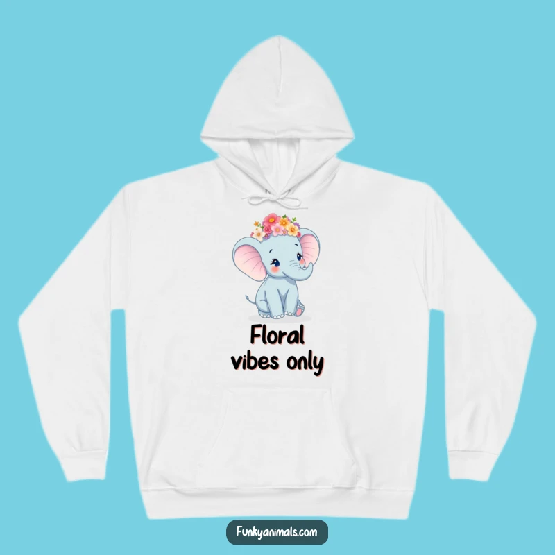 Funny Elephant Flower Hoodie: Cozy Twirls, Perfect Comfort Gift