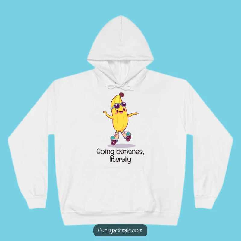 Funny Groovy Banana Roller Skate Hoodie - Comfy & Hilarious Winter Gift