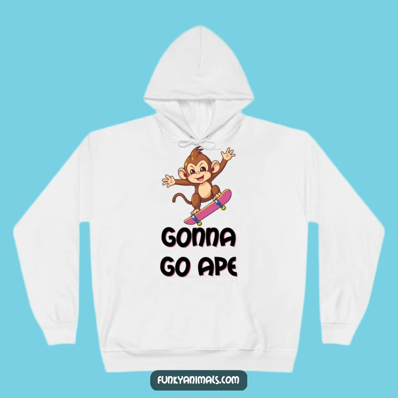 Funny Monkey Skateboarder Hoodie - Warm & Hilarious Gift for the Bold