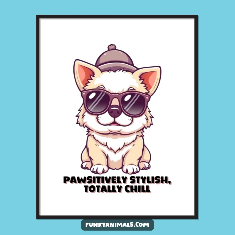 Free Printable Wall Art: Quirky Dog with Sunglasses, Cool DIY Decor!