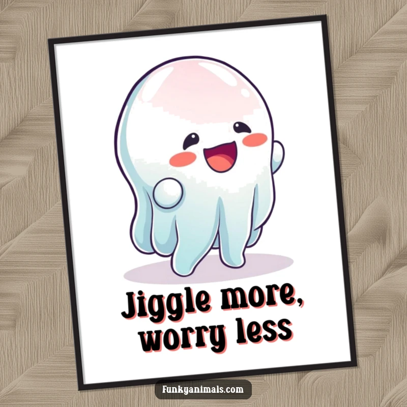 Funny Free Printable Wall Art: Gelatinous creature in a hilarious rhythmic wobble, vibrant and humorous downloadable art.