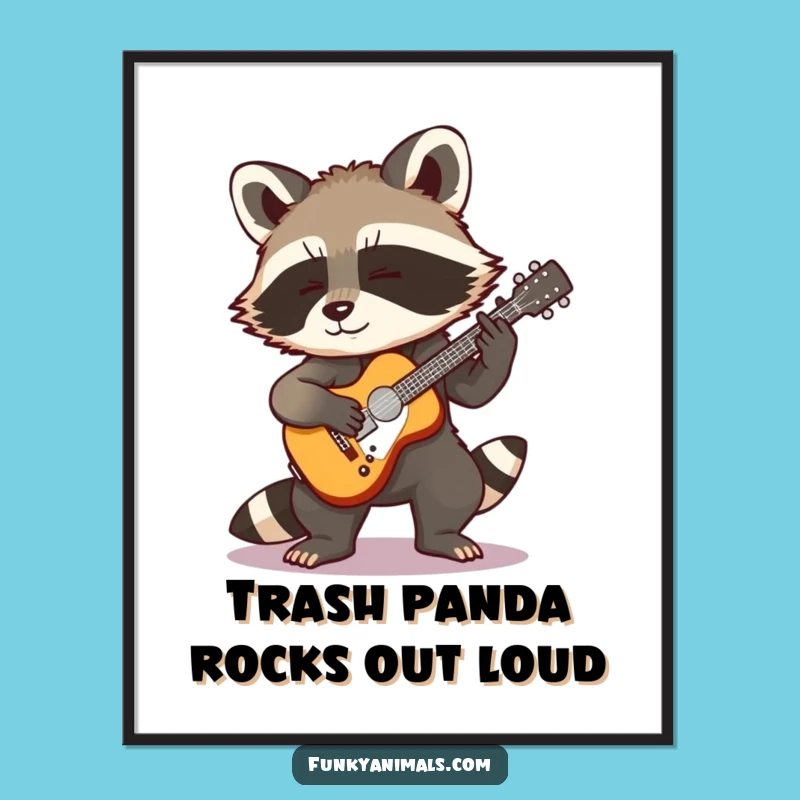 Free Printable Raccoon Wall Art: Funny Downloadable Decor for a Rockin' Space