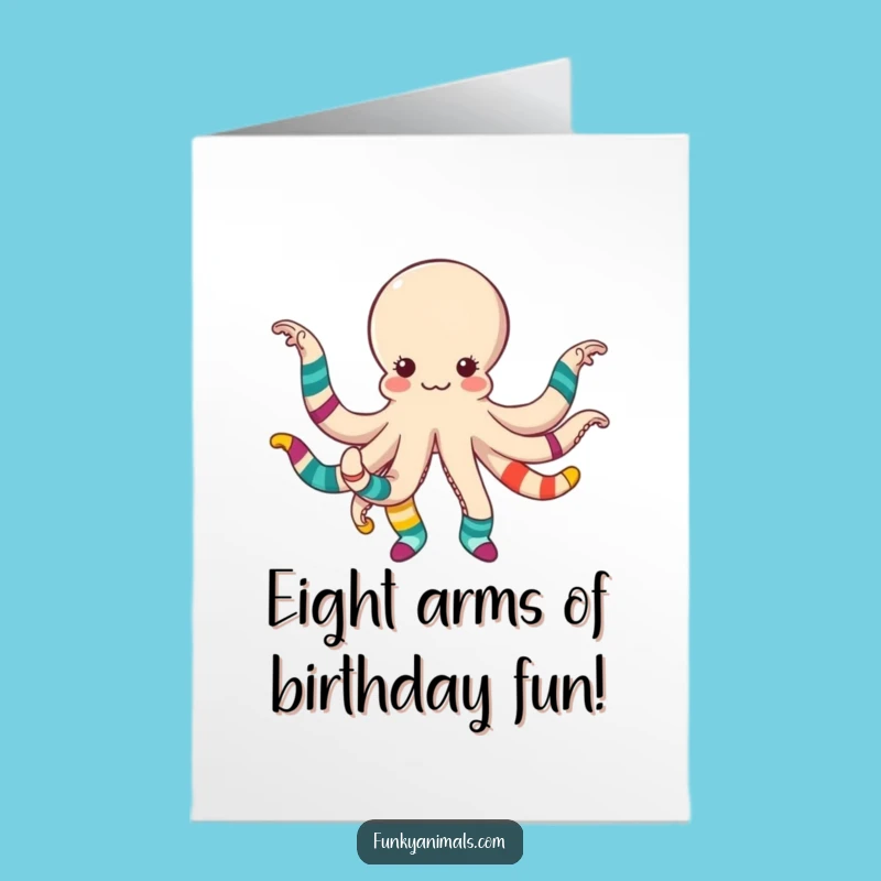Free Printable Birthday Card: Octopus Sock Party, Hilarious Downloadable Gift