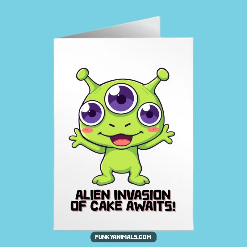 Free Printable Birthday Card: Funny Boogying Alien - Hilarious Downloadable Gift