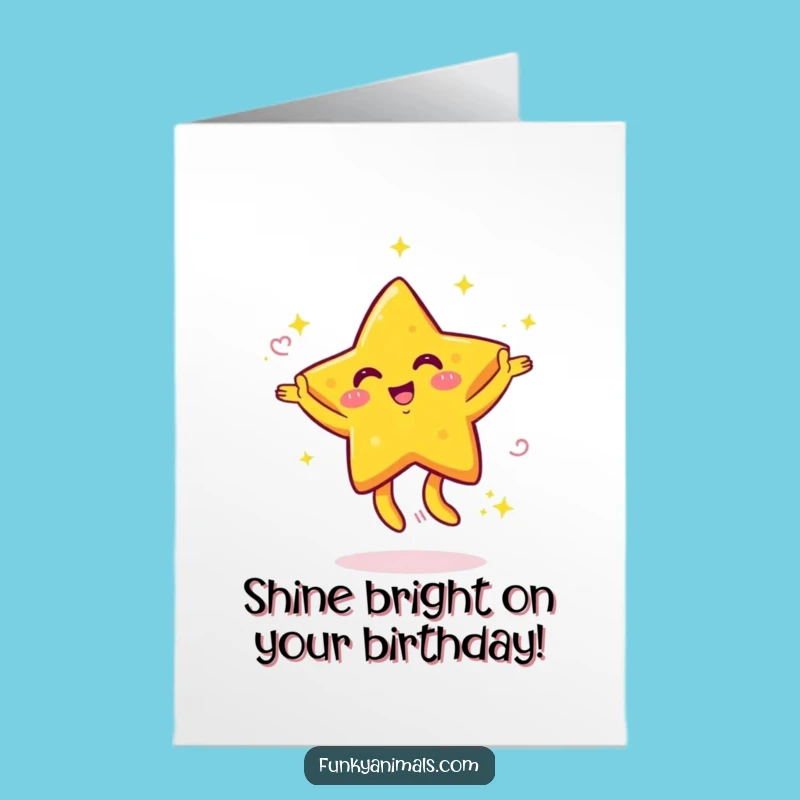 Free Printable Dancing Star Birthday Card: Funny Energetic Downloadable Gift