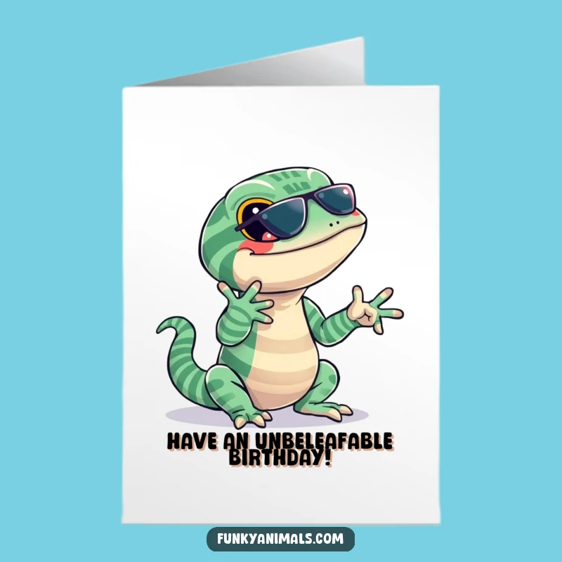 Free Printable Birthday Card: Jazzy Lizard Grooving for a Fun Celebration