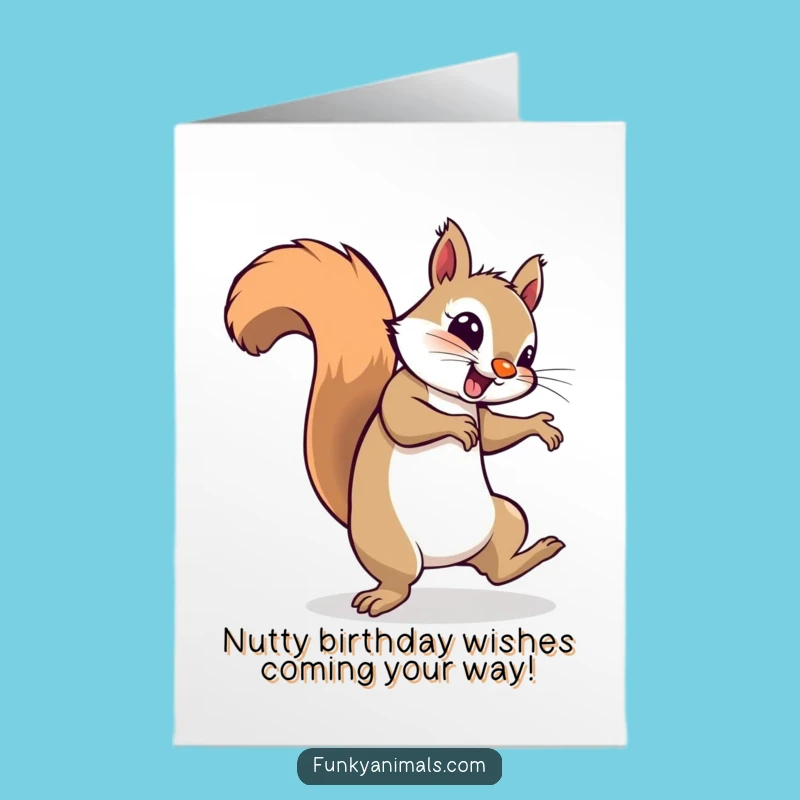 Free Printable Breakdancing Squirrel Birthday Card: Groovy Downloadable Gift for Fun Lovers