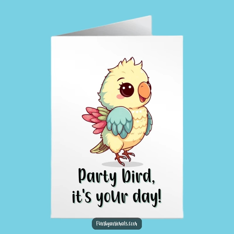 Free Printable Groovy Parrot Birthday Card - Shimmery Dance Downloadable!