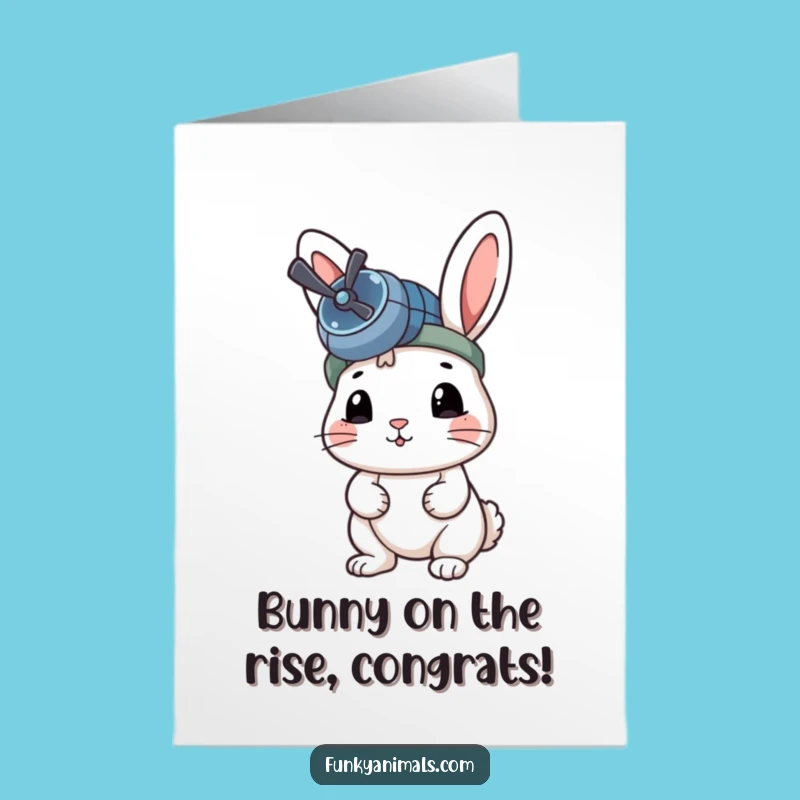 Free Printable Congratulations Card: Propeller Beanie Rabbit, Takeoff, Downloadable Gift