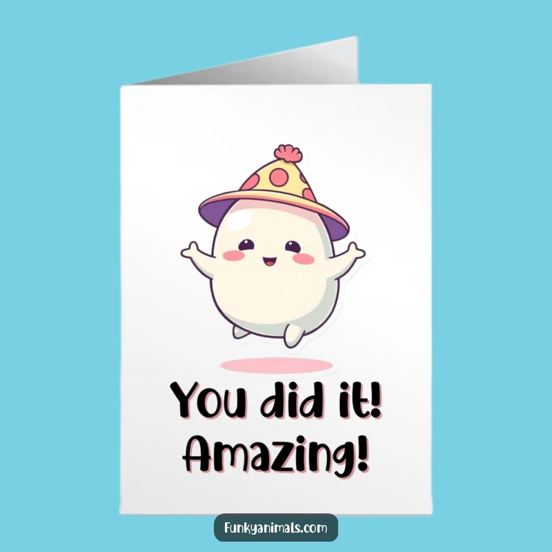 Free Printable Blob Creature Congrats Card: Hilarious Downloadable Gift for Any Achievement
