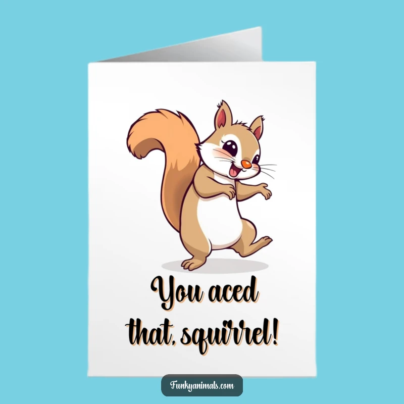 Free Printable Breakdancing Squirrel Congrats Card: Awesome Downloadable Gift for Achievers