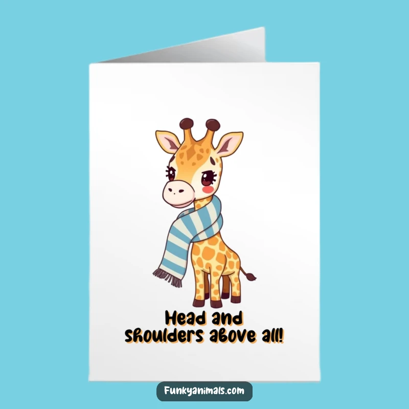 Free Printable Congrats Card: Giraffe Reaches New Heights of Success!