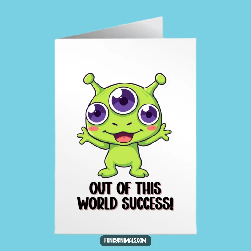 Free Printable Congrats Card: Goofy Alien Boogie - Humorous Downloadable Greeting