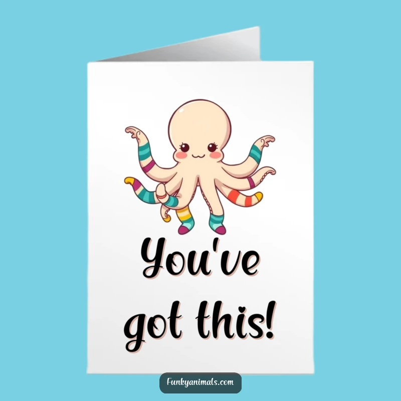 Free Printable Congrats Card: Octopus Sock Dance, Humorous Downloadable Gift