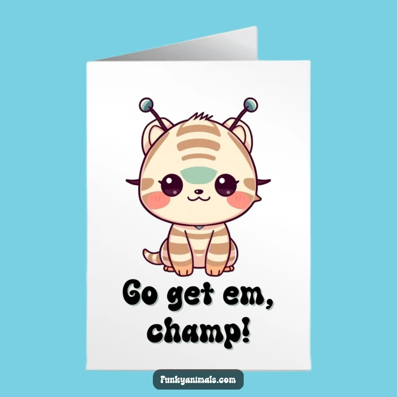 Free Printable Congrats Card: Striped Creature Shimmy, Funny Downloadable Celebration Gift