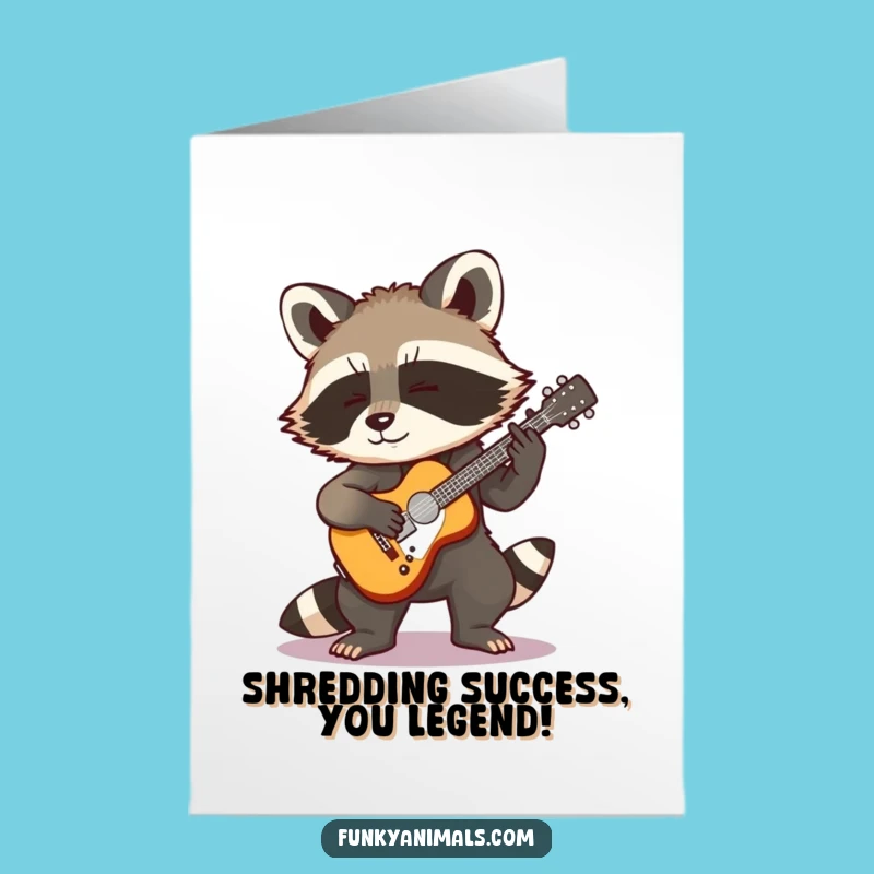 Free Printable Raccoon Congrats Card: Funny Downloadable Rocker Gift for Big Wins