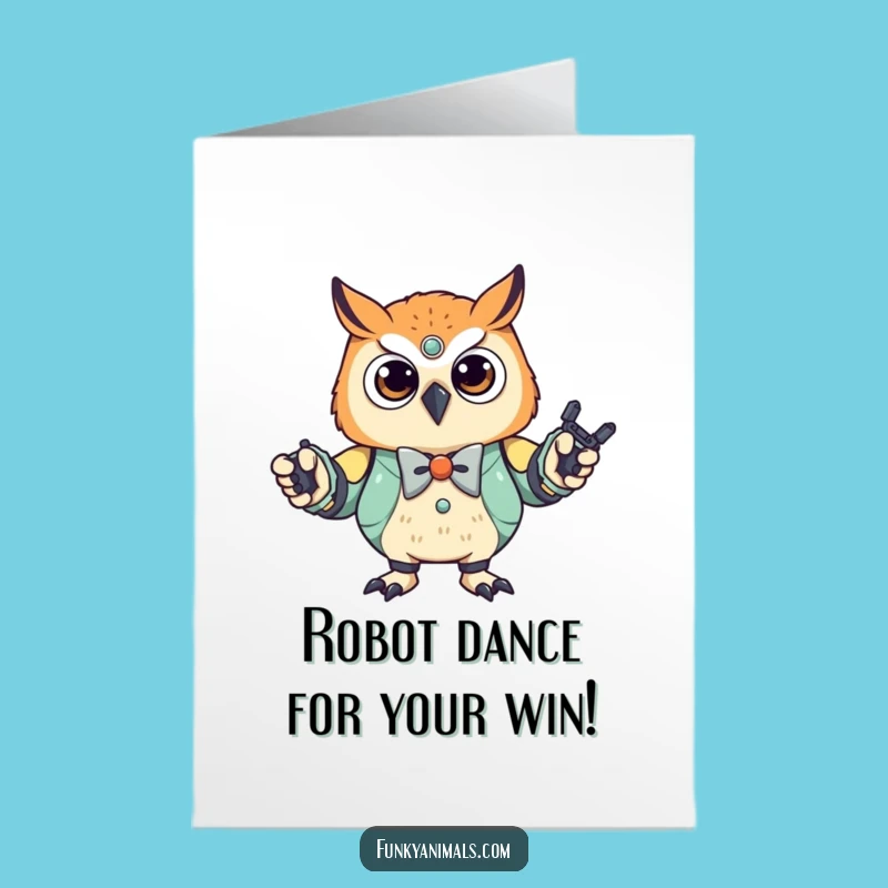 Free Printable Owl Robot Congratulations Card: Funny Downloadable Gift for Any Occasion