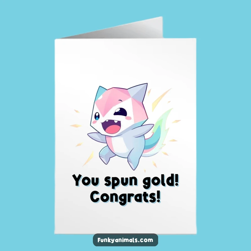 Free Printable Congrats Card: Spinning Geometric Creature for a Thrilling Downloadable Gift