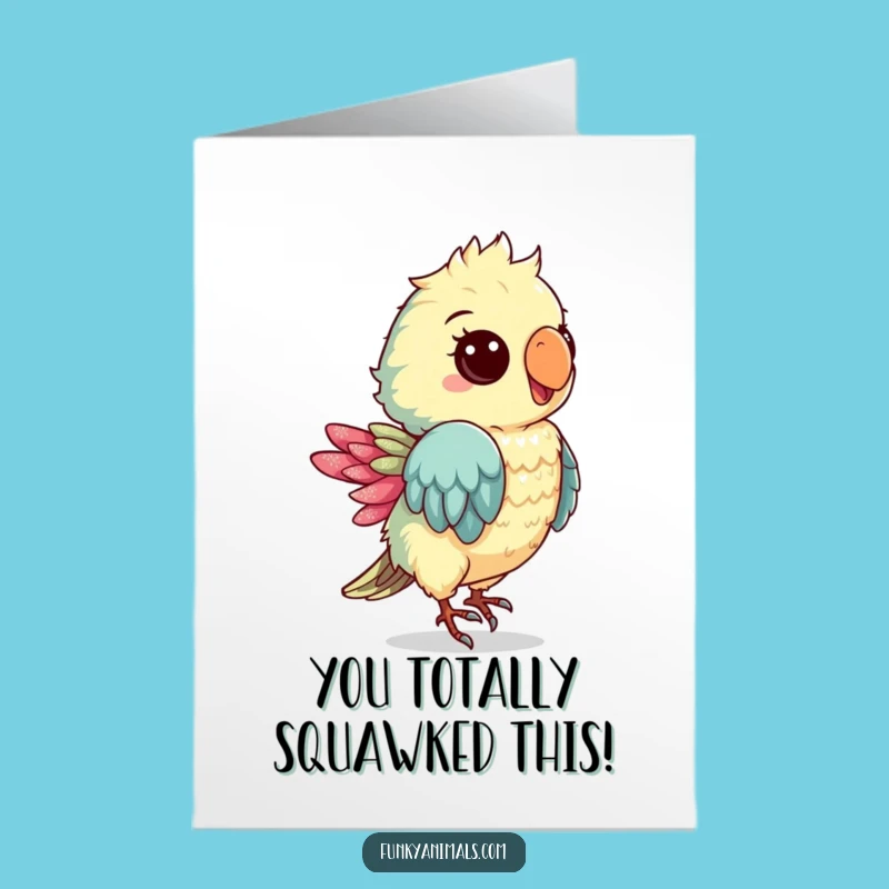 Free Printable Dancing Parrot Congrats Card - Shimmery Celebration Downloadable!