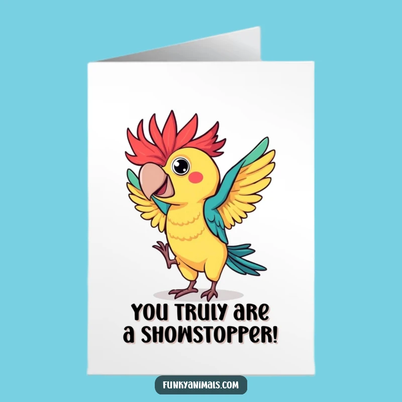 Free Printable Congrats Card: Flamboyant Parrot for Your Big Win Celebration