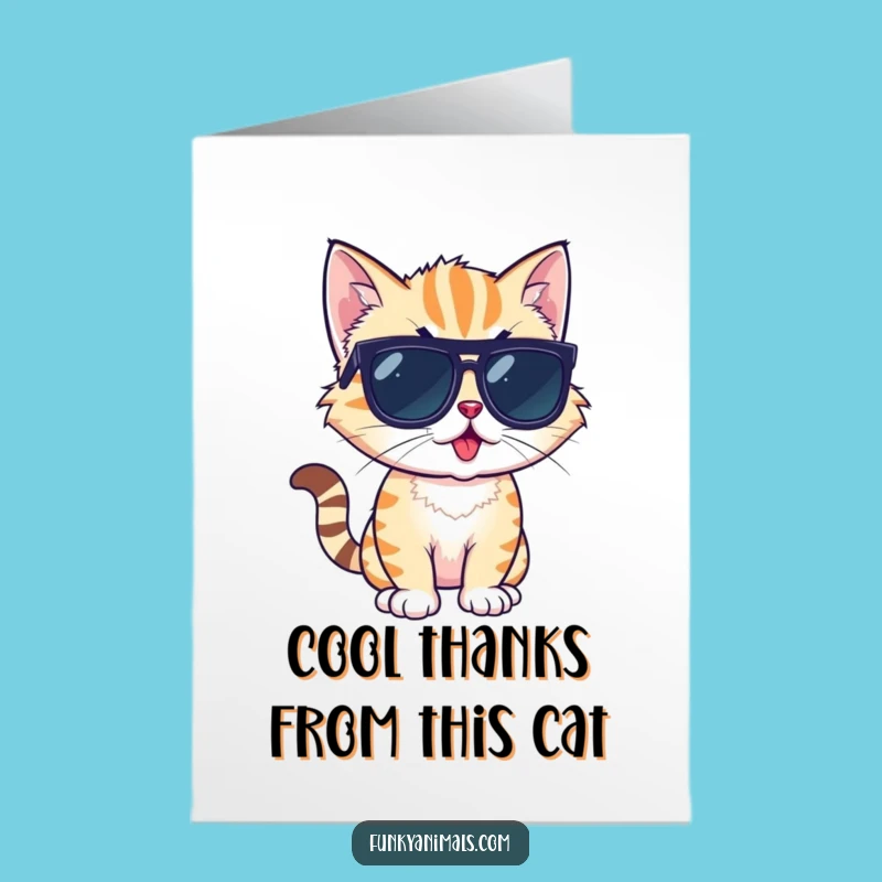 Free Printable Thank You Card: Cool Cat Cub, Sunglasses, Funny Downloadable Gratitude
