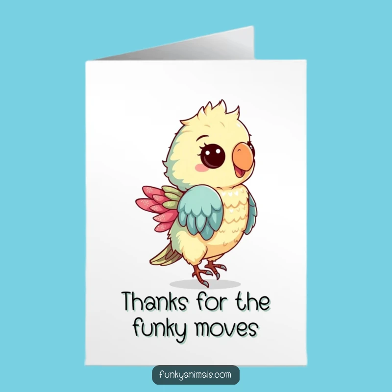 Free Printable Dancing Parrot Thank You Card - Groovy Shimmery Downloadable!
