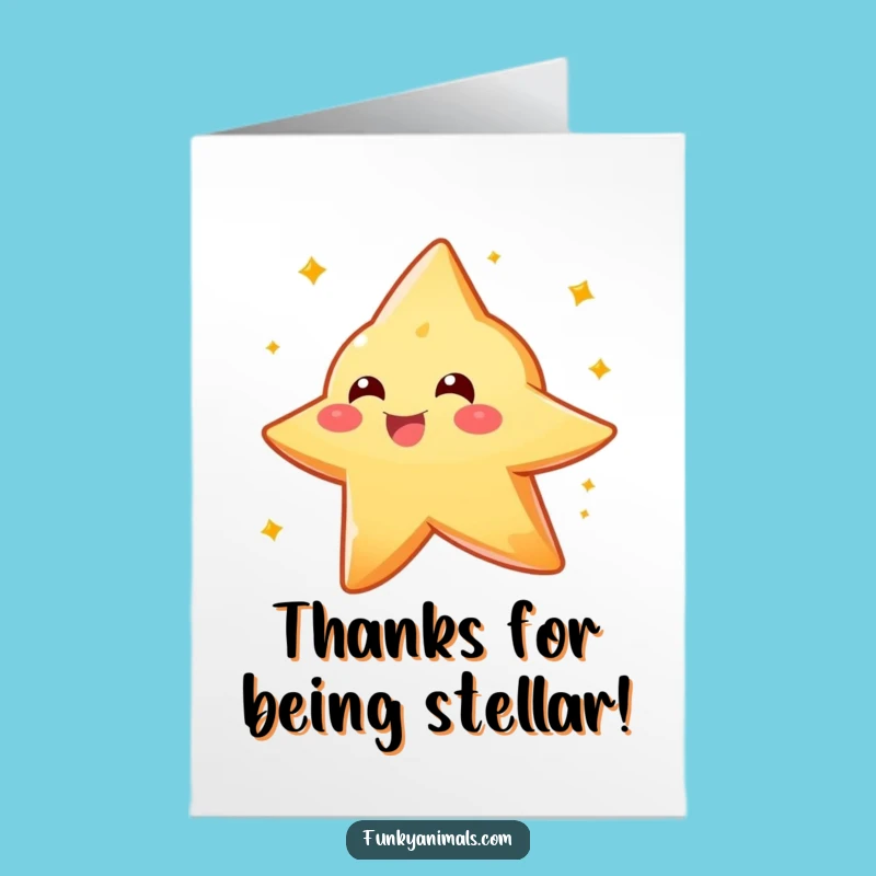 Free Printable Star Thank You Card: Sparkly Creature Downloadable Art