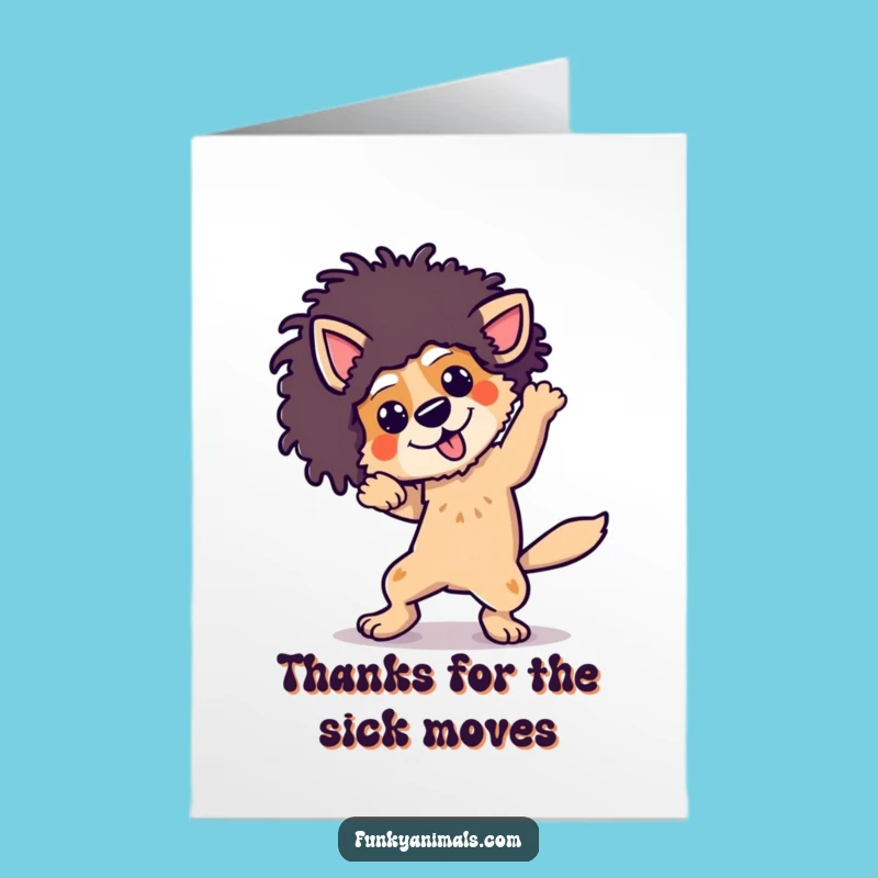 Free Printable Thank You Card: Funky Dog Grooves - Funny Downloadable