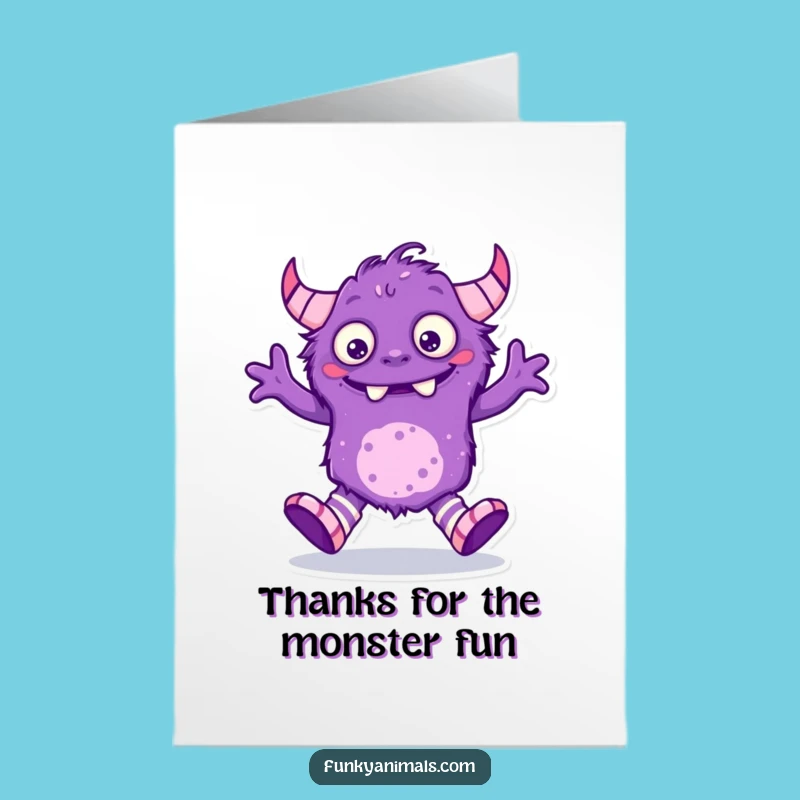 Free Printable Thank You Card: Silly Monster Dance - Express Gratitude Hilariously
