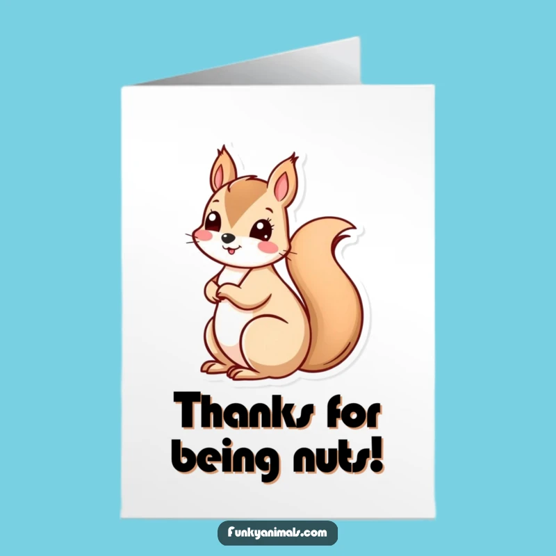Free Printable Thank You Card: Squirrel Spiral Tail Gratitude, Humorous Downloadable Gift