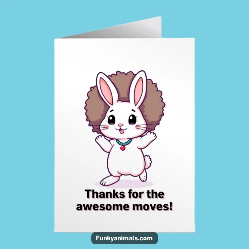 Free Printable Thank You Rabbit Moonwalker: Groovy Thanks Downloadable Card