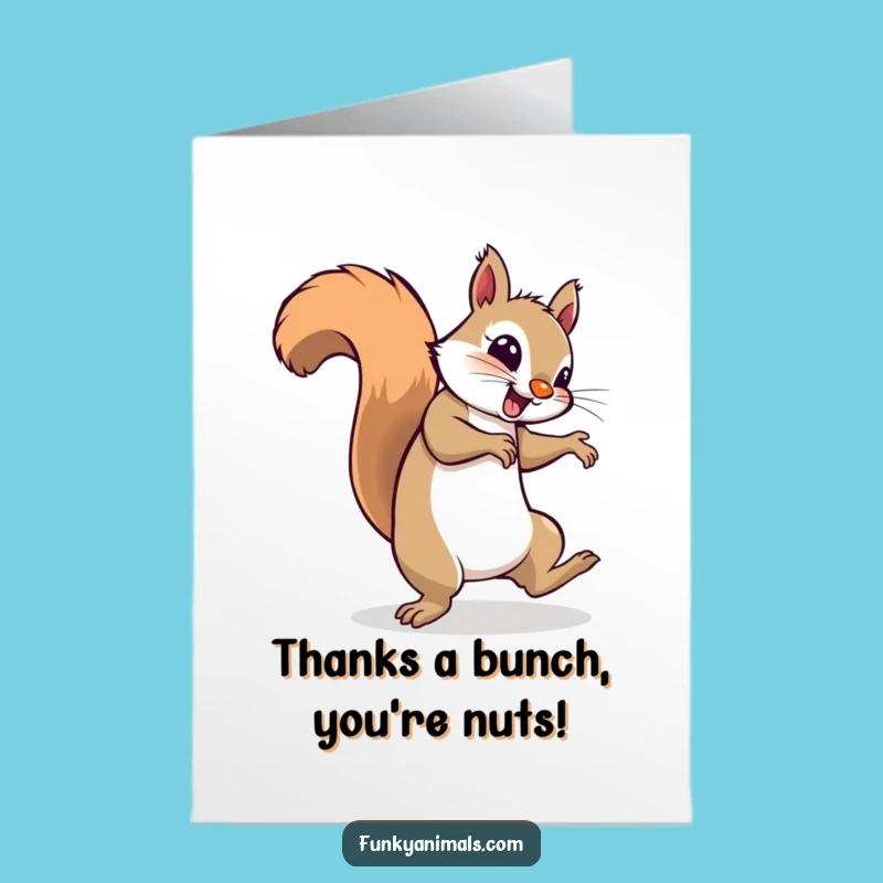 Free Printable Breakdancing Squirrel Thank You Card: Groovy Downloadable Gift for Acorns of Thanks
