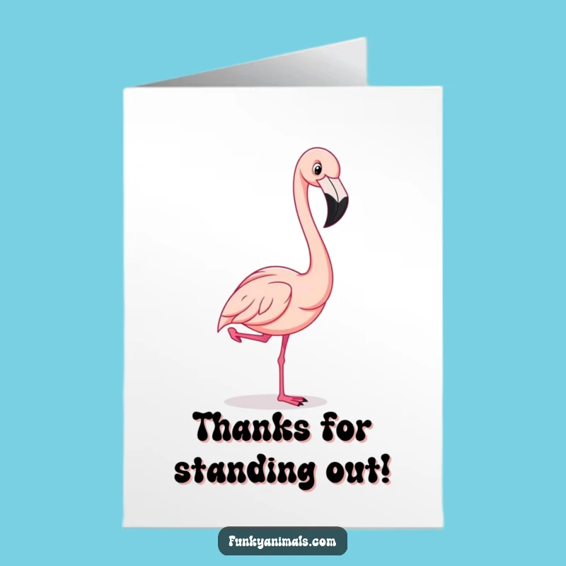 Free Printable Thank You Card: Flamingo Pose Gratitude, Humorous Downloadable Gift
