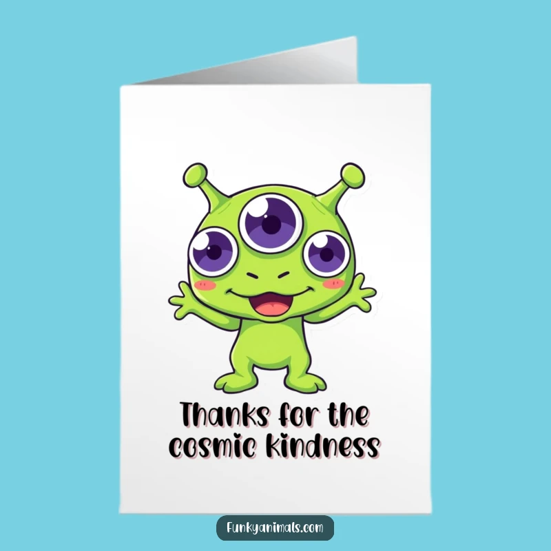 Free Printable Thank You Card: Boogying Alien - Express Gratitude with Humor