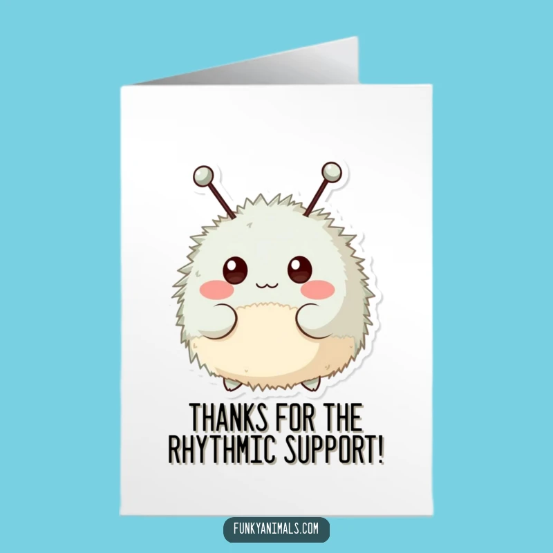 Free Printable Thank You Card: Fuzzy Creature's Bopping Gratitude Downloadable