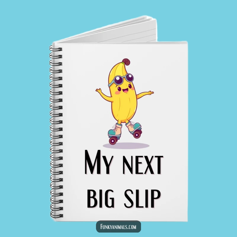 Funny Groovy Banana Roller Skate Notebook - Jot Down Laughs & Ideas