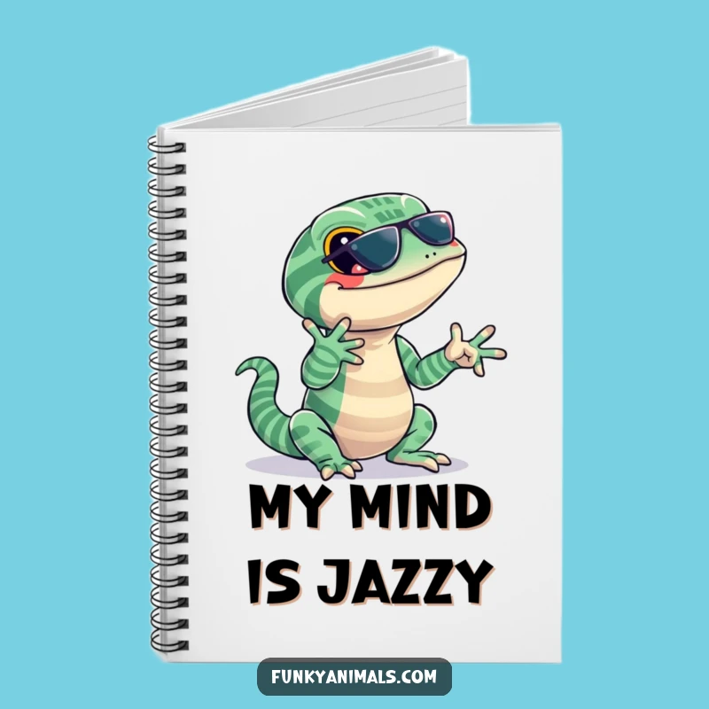 Funny Lizard Jazz Notebook: Jazzy Stripes Player, Hilarious Reptile Journal Gift