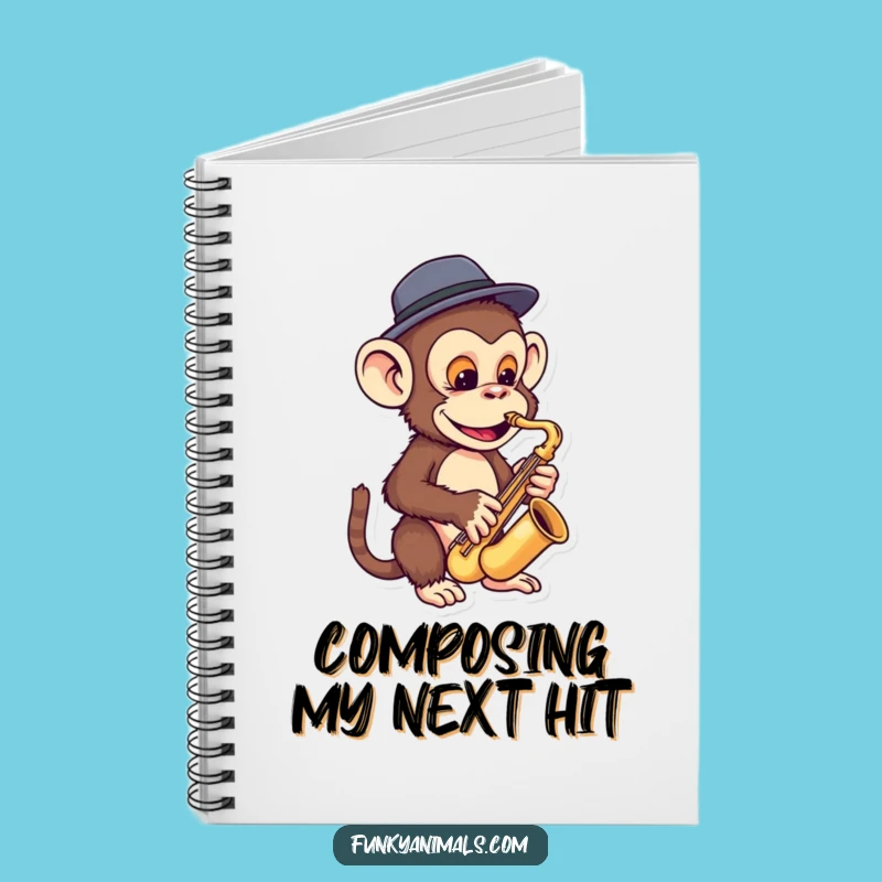 Funny Monkey Sax Notebook: Funky Fedora Player, Hilarious Jazz Ape Journal Gift