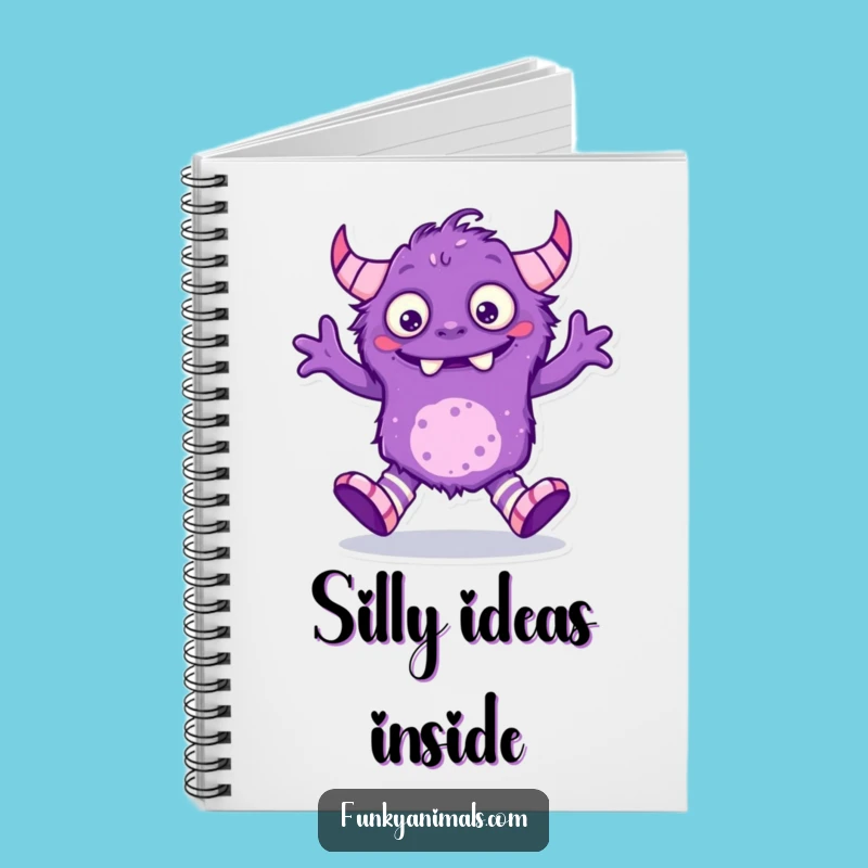 Funny Purple Monster Notebook - Jot Down Ideas with a Dancing Creature!