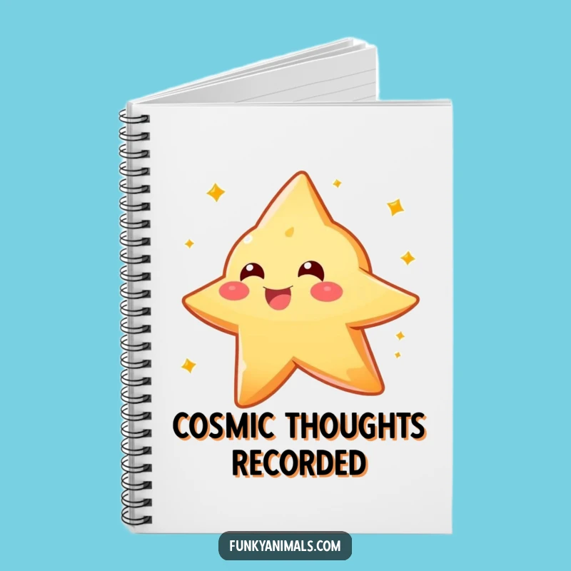 Funny Star Creature Notebook: Sparkly Orange Spin, Celestial Journal